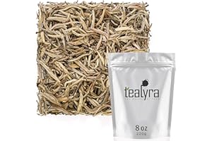 Tealyra - Luxury Jasmine Silver Needle White Losse Tea - Grown in Fujian China - Loose Leaf Tea - Caffeine Level Low - 220g (8-ounce)