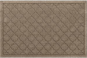 Bungalow Flooring Waterhog Door Mat, 2' x 3' Made in USA, Durable and Decorative Floor Covering, Skid Resistant, Indoor/Outdoor, Water-Trapping, Cordova Collection, Khaki/Camel
