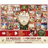 Prime Time Puzzles Christmas Advent Puzzle 1000 Piece Countdown 2026 | Features 24 numbered boxes for a holiday countdown calendar. Includes a poster. Reusable gift for kids, adults, and family.