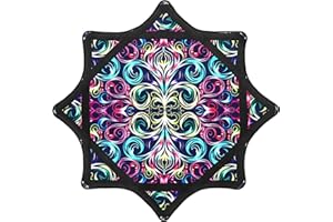 OAZOXCX Beginner to Pro Spinning Cloth Flow Toy – Colorful Juggling Prop, 24.4 Inch 300 Grams, Flow Star Style (Paisley Pattern)