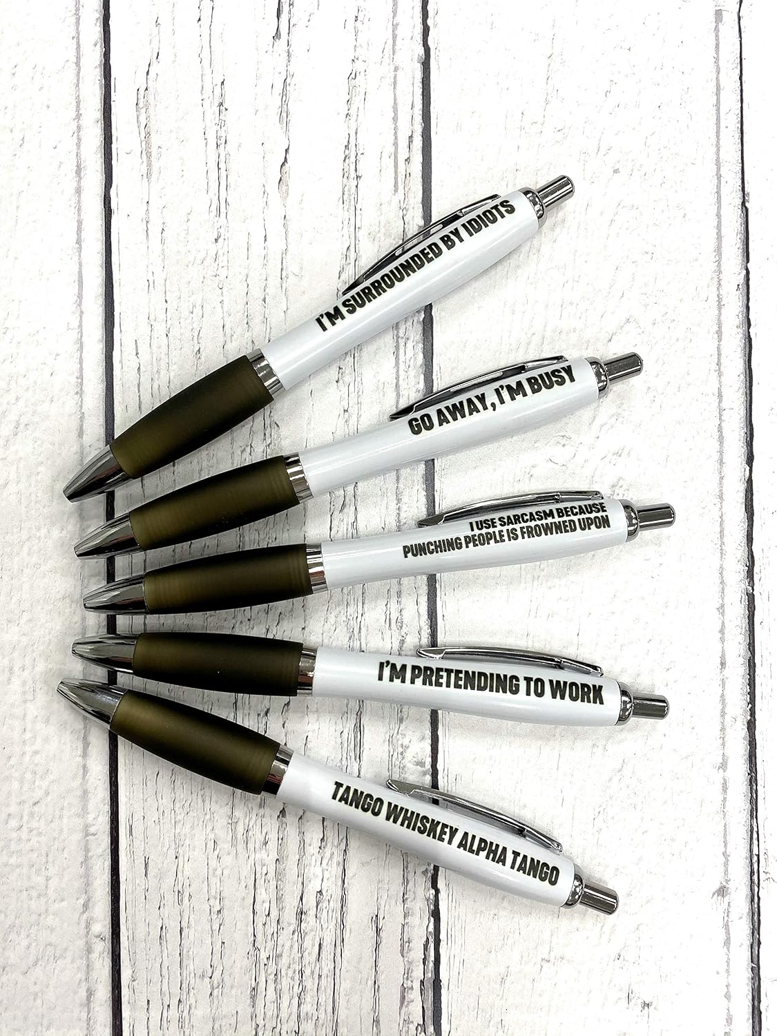 Filthy Sentiments 5 Pack of Ballpoint Pens, Funny Pen Set For Colleagues, Funky Stationery Quirky Gift - Image 3