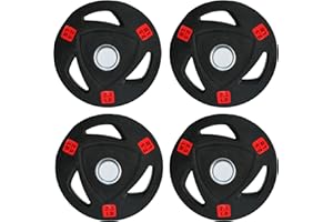 Signature Fitness Vinyl Coated Cast Iron Plate Weight Plate for Strength Training and Weightlifting, Standard or Olympic, Multiple Sizes