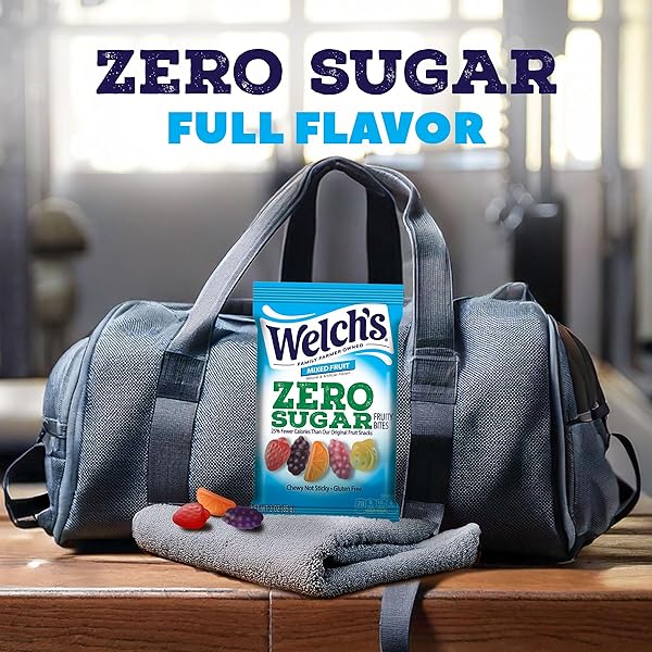 WELCH’S ZERO SUGAR FRUITY BITES, GREAT ZERO SUGAR SNACKS FOR THE OFFICE, MIXED FRUIT, 3 OZ (PACK OF 1)