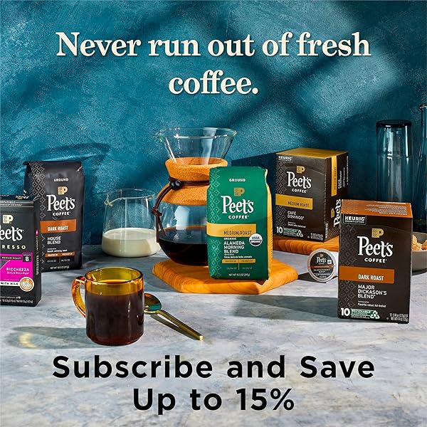 PEET’S COFFEE, MEDIUM ROAST KEURIG K-CUP PODS – CAFÉ DOMINGO 32 COUNT (1 BOX OF 32 K-CUP PODS)