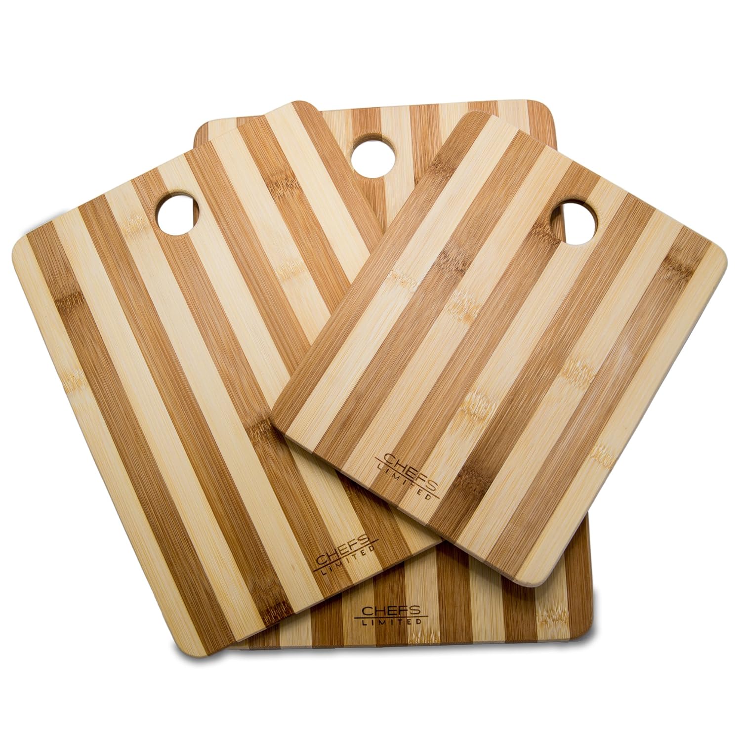 Chefs Limited 3 Piece Bamboo Cutting Board Set with Handle the best