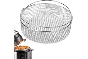 CROASK Air Fryer Basket for Instant Pot 6, 8Qt,Accessories for Air Fryer,Air Fryer Replacement Basket,Steamer Basket,Mesh Basket