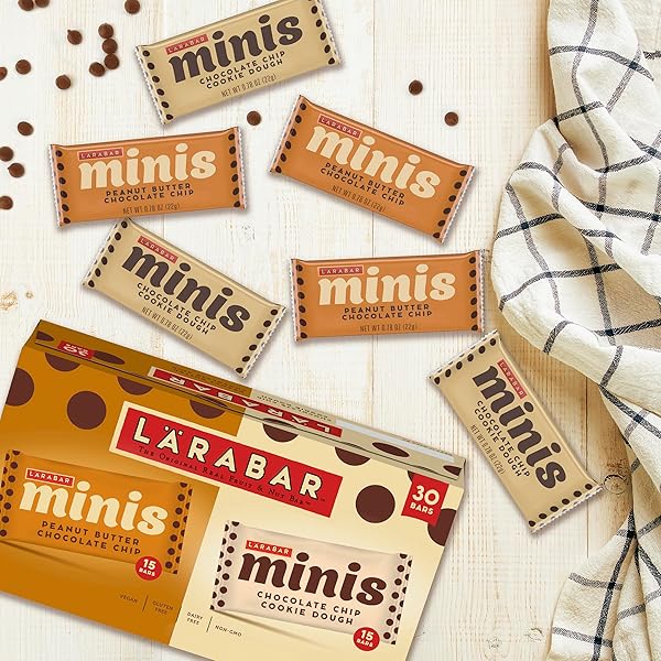 LARABAR MINIS CHOCOLATE BARS VARIETY PACK, GLUTEN FREE VEGAN FRUIT AND NUT BARS, 30 BARS, 23.4 OZ