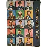 Doctor Who Fleece Throw Blanket - Officially Licensed Soft Fleece Throw Multicolor Print