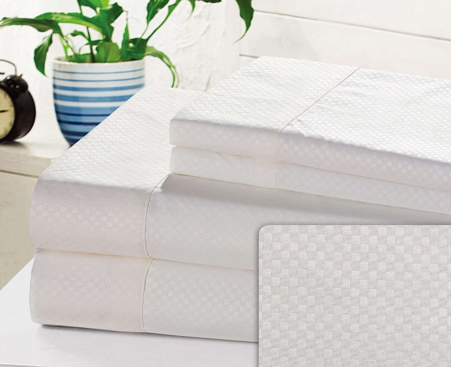 IMPERIAL COLLECTION Microfiber Micro Check Sheet Set, Full