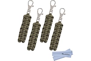 Techion 4 Pack Paracord Zipper Pulls for Backpacks, Tents, Trolley Cases, Traveling Cases, Jackets and Many Other Items That with Zippers