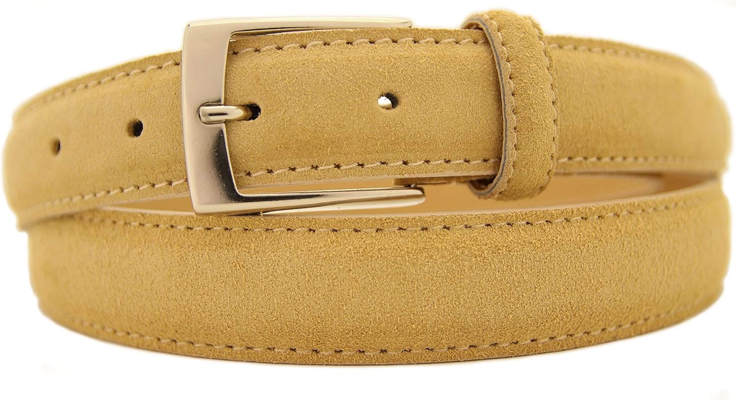 Nisar Italian Suede Belt for Men and Women Suede Belt Beige UniSex Belt