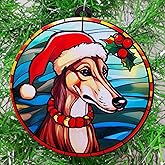 Generic Greyhound Santa Ornament