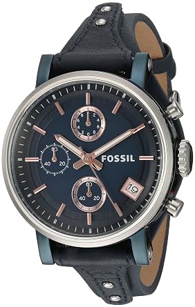 Women's Original Boyfriend Sport Chronograph Blue Leather Watch