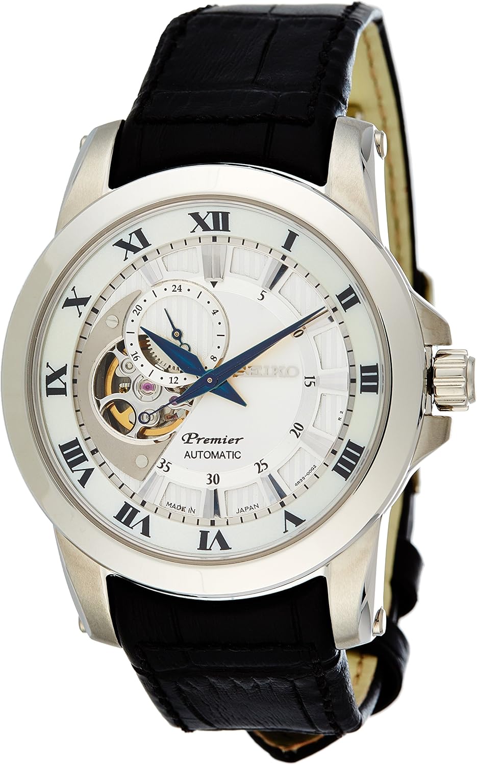 Seiko Premier Mens Analogue Automatic-self-Wind Watch with Calfskin