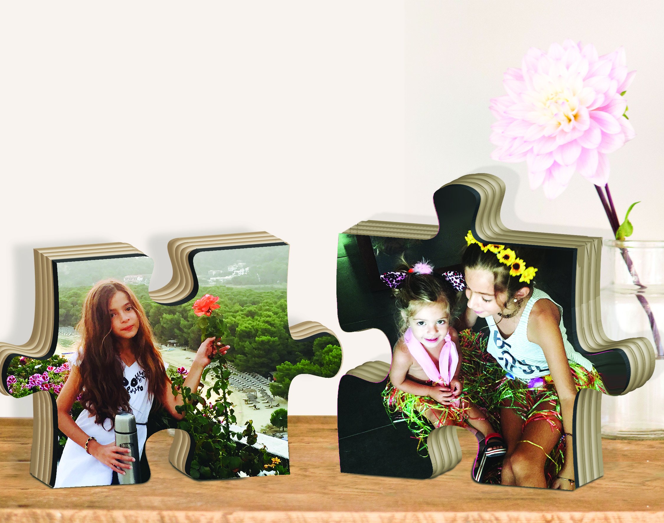 wooden puzzle photo frame