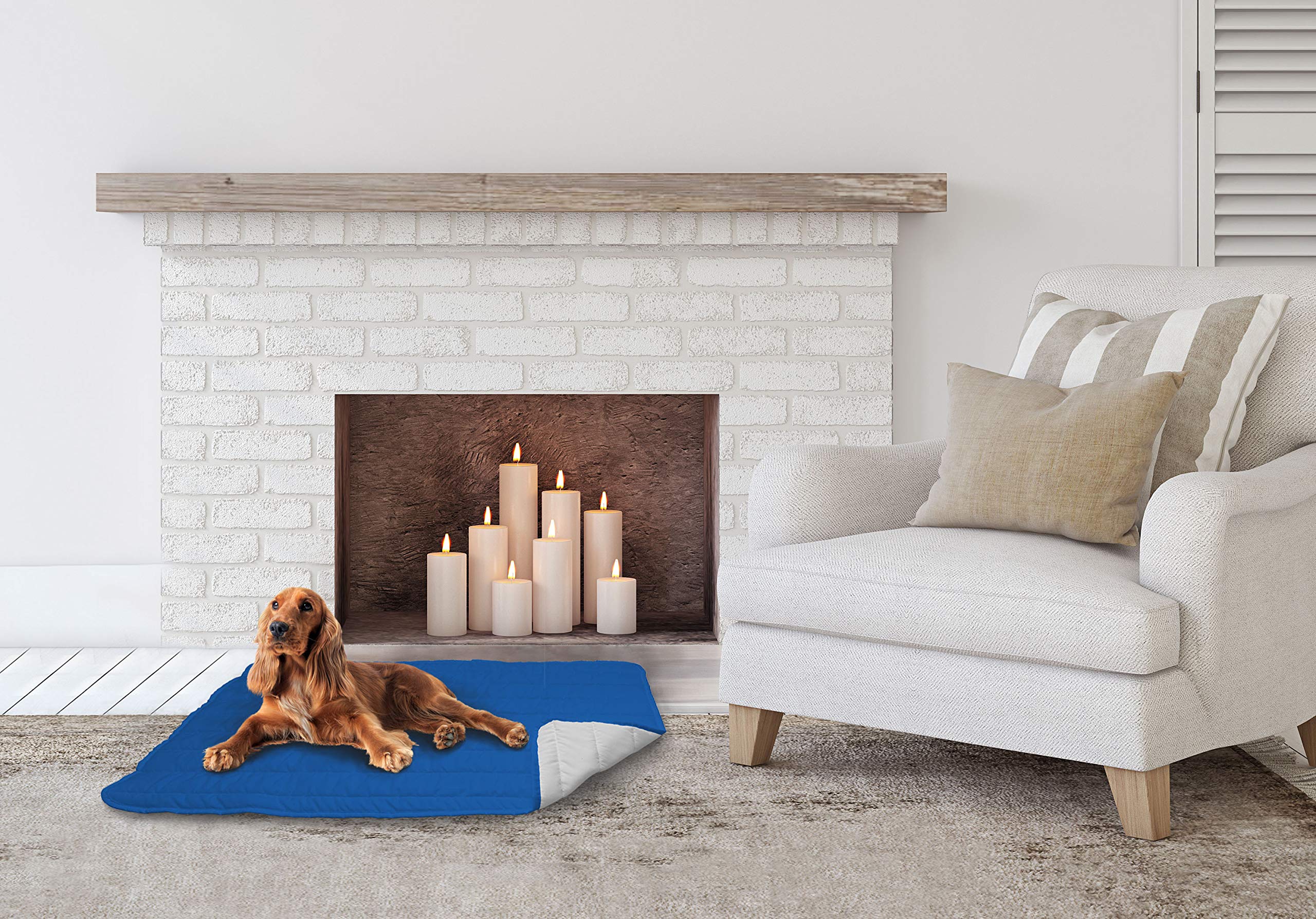 Italian Bed Linen Doubleface Pillow 60x100cm Royal/Light Grey