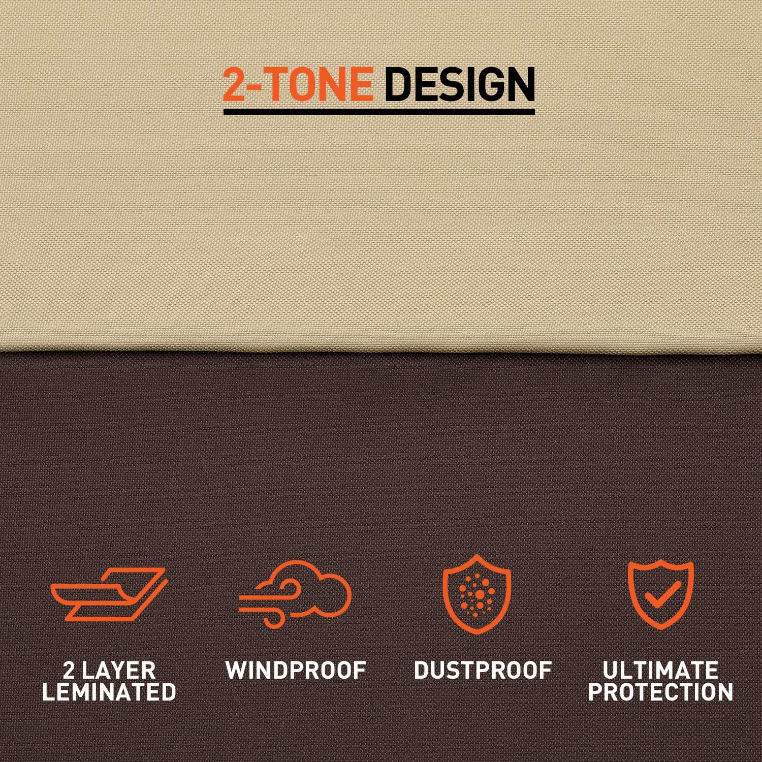 Arcedo Patio Furniture Set Cover, Outdoor Round Table and Chair Cover, Heavy Duty Waterproof Lawn Dining Table Cover with Buckled Strap, Dustproof and Sunproof, 84" Dia, Beige & Brown : Garden & Outdoor