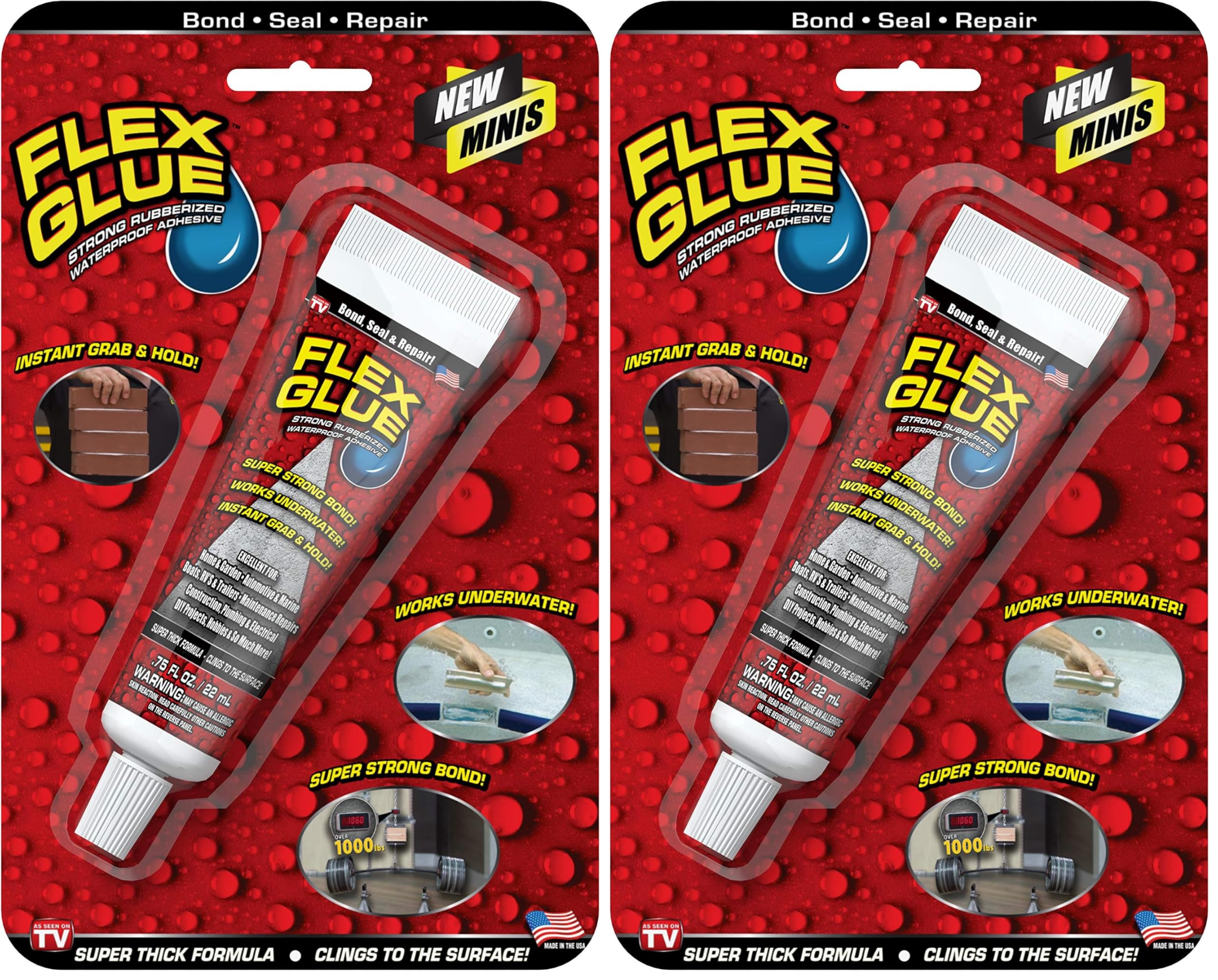 Flex Glue, Mini, White, Super Strong, Rubberized
