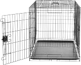 Brand Dog Crate XXL Metal Cage with Tray and Two Doors 106.7 cm Black view 3