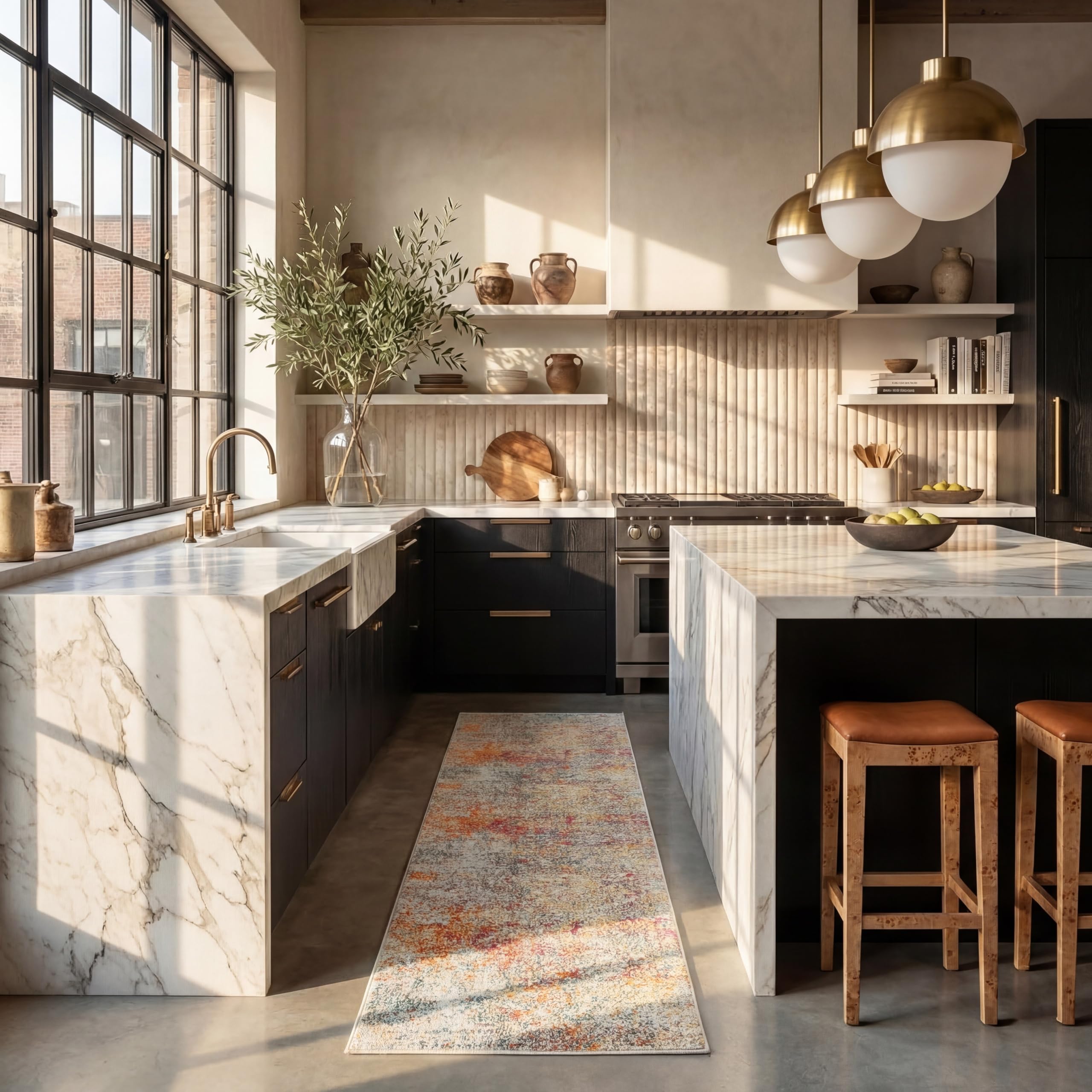 SAFAVIEH Contemporary Rug for Living Room, Dining Room, Bedroom - Madison Collection, Short Pile, in Grey and Turquoise, 66 X 244 cm — image 1