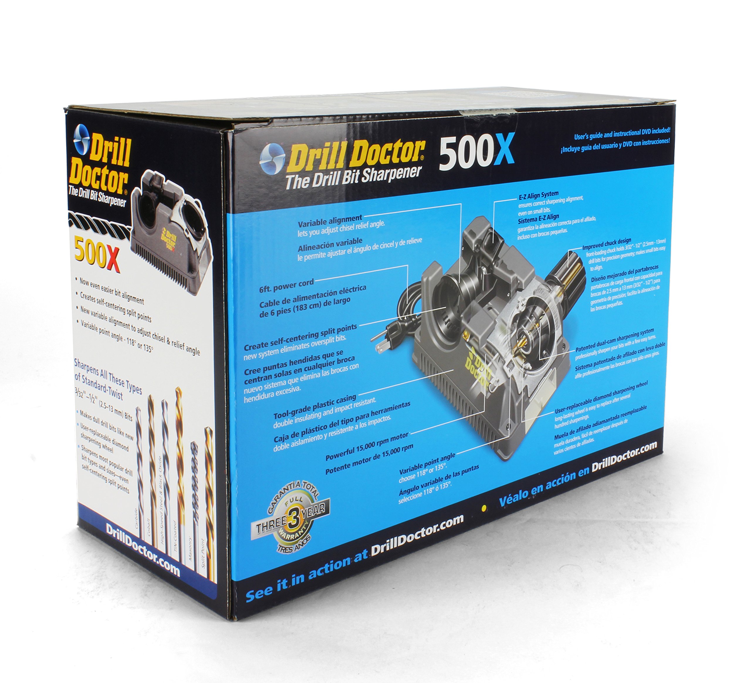 Drill Doctor 500x Drill Bit Sharpener, Professional Design Construction