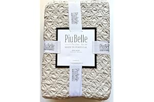 HOME GOODS Piubelle Piu Belle Portugal 100% Cotton-Hotel Luxury Matelasse All Season, Lightweight Quilt Coverlet Bedspread Textured Raised Patterns (King (U.S. Standard), Beatriz), White