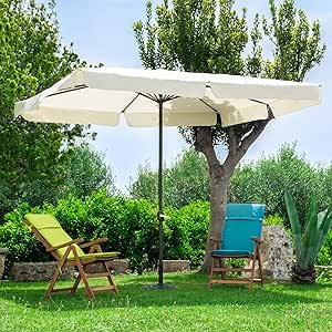 Deghi - Sombrilla para exterior de jardín, balcón, terraza, poste de