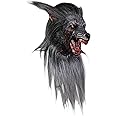 Men's Wolf Werewolf Mask Halloween Costume with Fur and Teeth