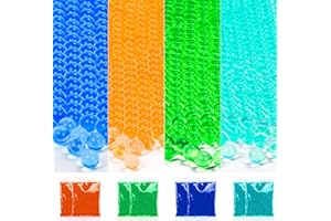 Seifar 120000 Pcs Gel Water Blaster Ammo Splat Refill (7-8 mm, 12 Pack), Orange,Green, Blue,Light Blue Gel Splatter 7.5mm Blaster Bullets, for Ages 14+