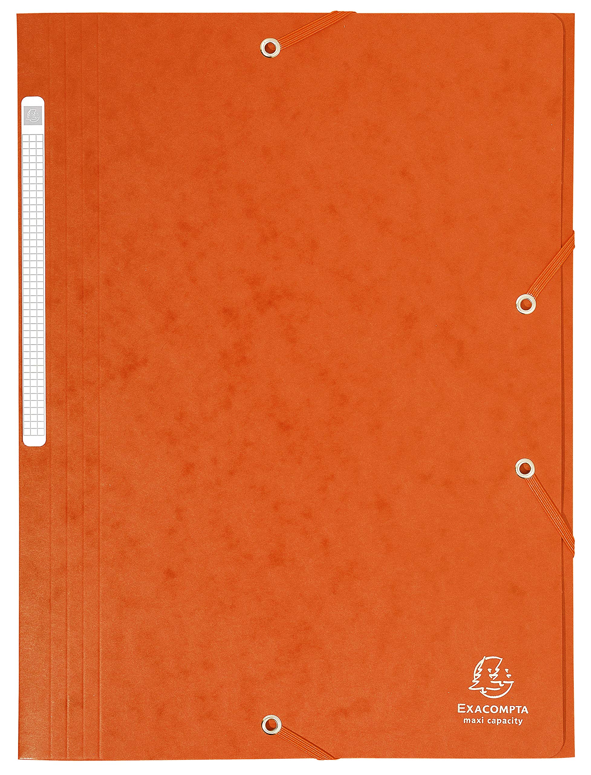 Exacompta - Ref 17117H - Elasticated 3-Flap Folder - 240 x 320mm in Size, Suitable for Storing A4 Documents, 425gsm Laminated Card, FSC-Certified - Orange (Pack of 25)