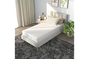 NapQueen 8 Inch Twin-XL Size Mattress, Bamboo Charcoal Memory Foam Mattress, Bed in a Box, White