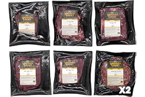 OCC MONTANA LEGACY RANCH Montana Legacy Ranch Organic Steak Variety Bundle - Deluxe Gourmet Food Gift Pack - Filet Mignon, Ribeye, Sirloin, Chuck and Round Organic Steaks & Grass Fed Hamburger Patties - USA Steak For Delivery