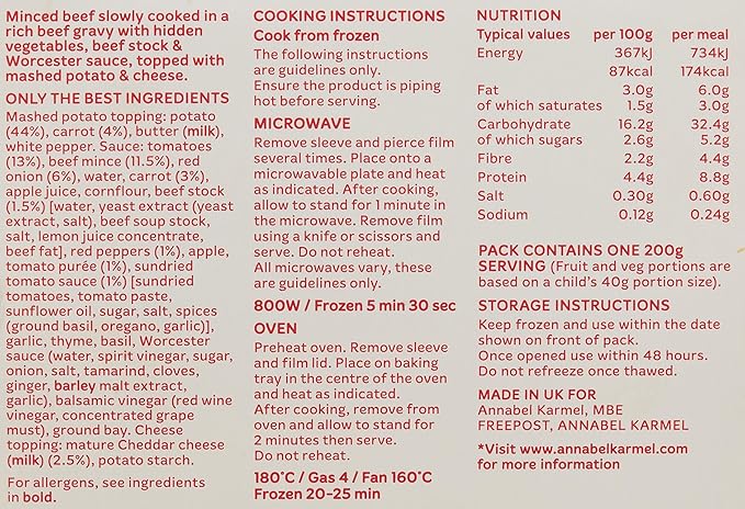 Annabel Karmel Cottage Pie 200 G Frozen Amazon Co Uk Grocery