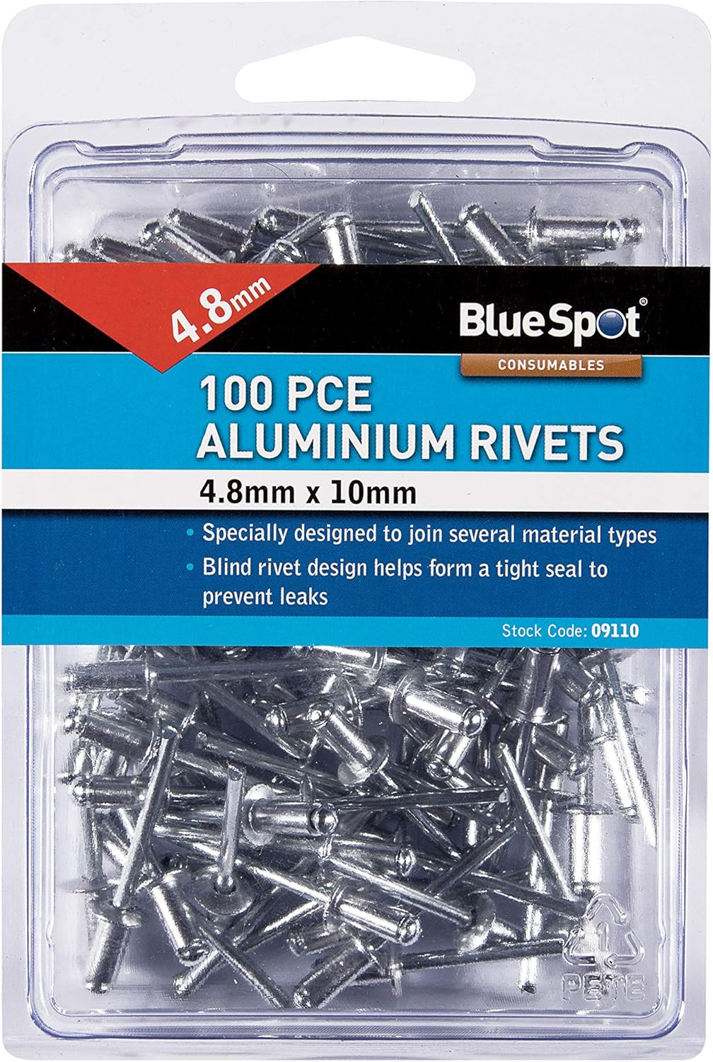 Blue Spot 09110 4.8 x 100 Piece Rivets