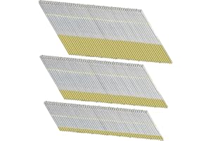 HW HAMWOO 15 Gauge DA Angled Finish Nails,34-Degree,Galvanized Assorted Size Project Pack,for Pneumatic,Electric Angled Finish Nailer(2-1/2",2",1-1/4",900Pcs)