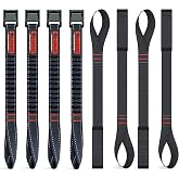 ORANGEE&reg; 4 Pack Motorcycle &amp; Bike Luggage Straps 20" - 55" Adjustable Stretch Tie Down Strap for Motorcycle, Bike, ATV Rack - Black