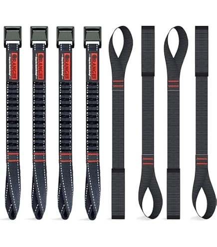 Forearm Forklift LoopHolz Soft Loop Straps – 12-Inch, Pack Of 8, Black, 1200 Lb Break Strength For Motorcycles, UTVs, Quads & Generators