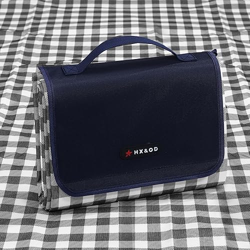 Picnic Blanket Outdoor Extra Large Picnic Mat 80"X60" Camping Blanket Beach Blanket Foldable Waterproof Sand Mat Hiking Travel Family Concerts(Blue)