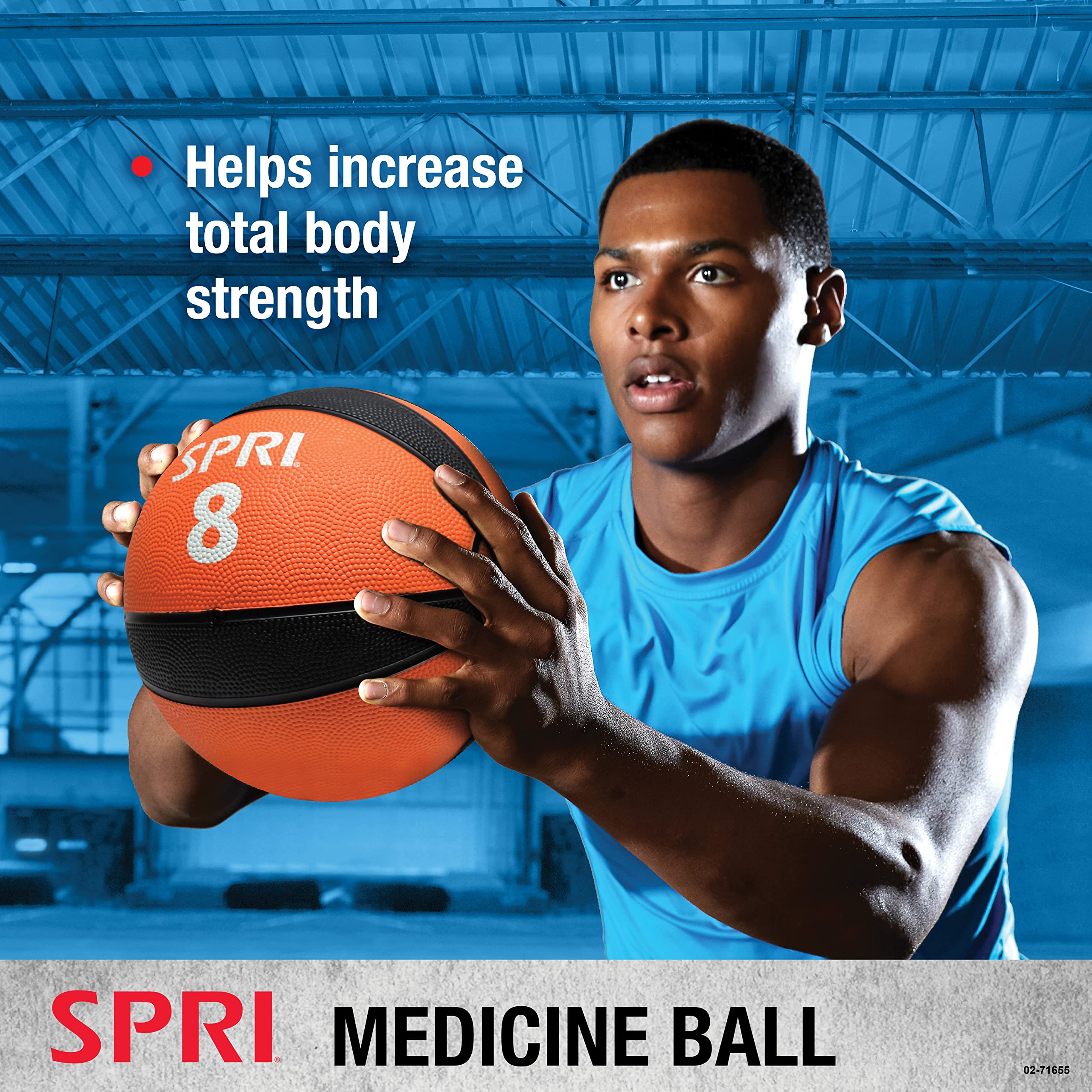SPRI Medicine Ball - Exercise Workout Ball for Endurance Training - Thick Walled Heavy-Duty Textured Surface, Easy-to-Read Weight Label - Multi-Use Fitness Tool - Durable Construction