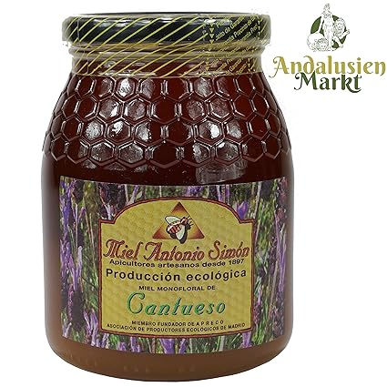 Ökologische Lavendel Roher Honig - 1000 GR - Miel Antonio Simon - Lavendelhonig - Feinste Qualität Hausgemacht & 100% rein - 