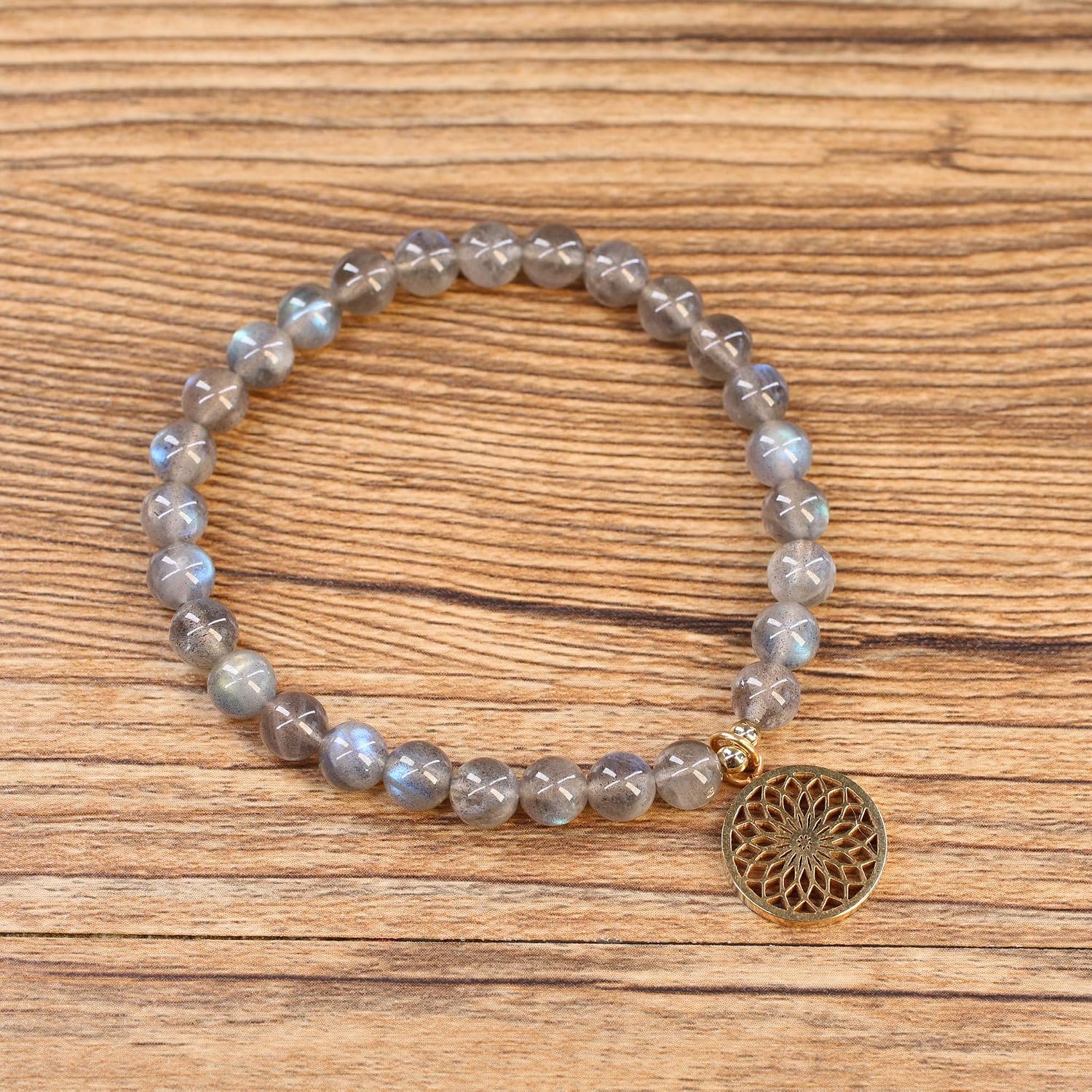 COAI Womens Dream Catcher Charm Labradorite Stone Bracelet, Stainless Steel,Gold, 6.5 inch - Image 4