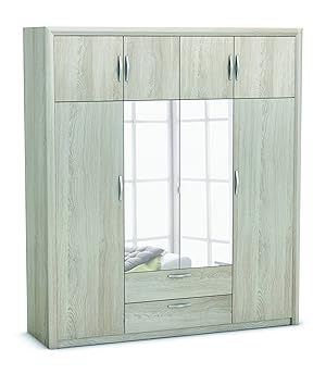 Demeyere Pluton 2 Plus 4 Mirrored Door 2 Drawer Wardrobe