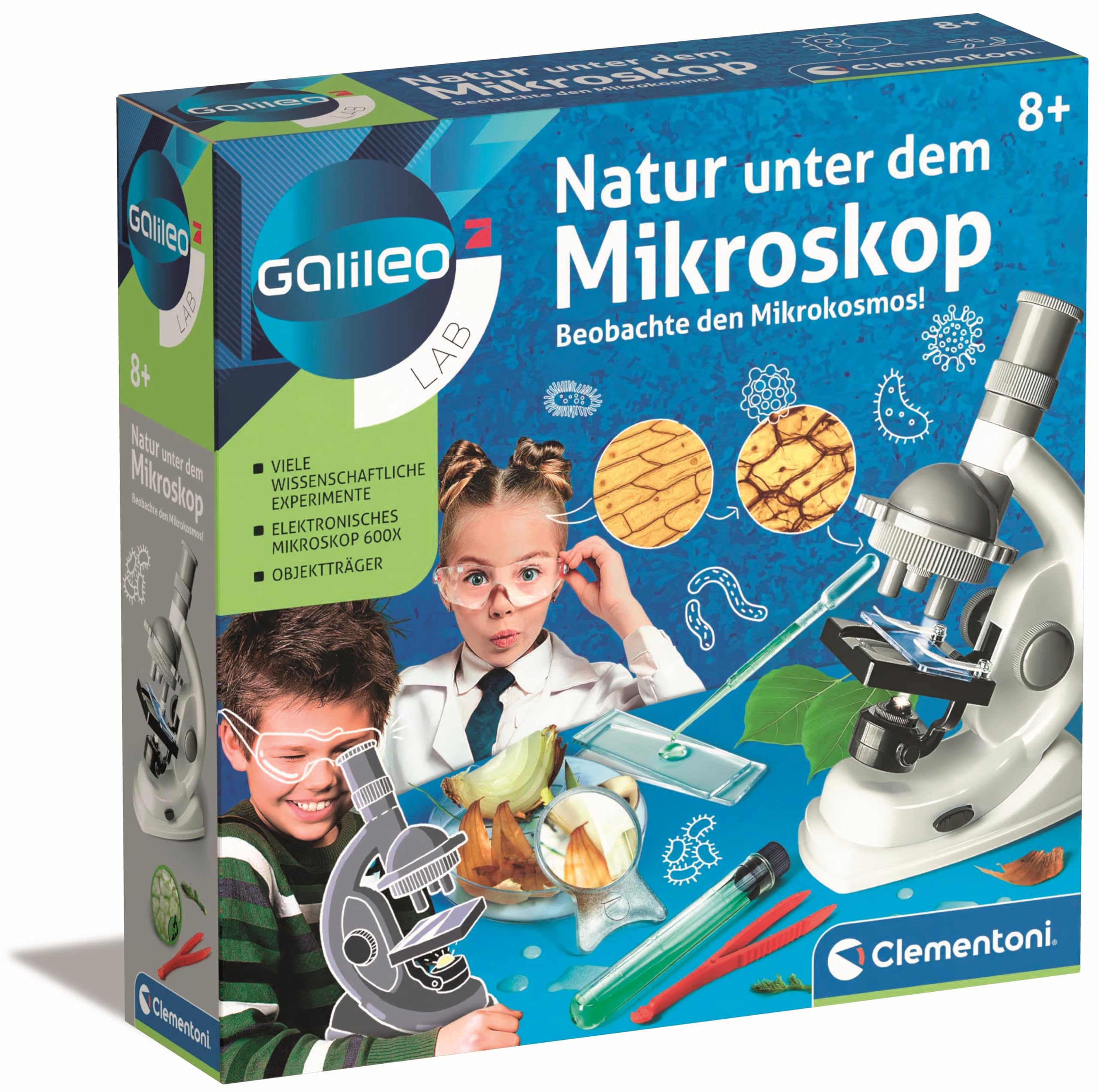 Clementoni 69804 Galileo Lab - Nature Under Microscope, Microscope for Kids, Biology Lab for School Children, Toy for Children Aged 8+