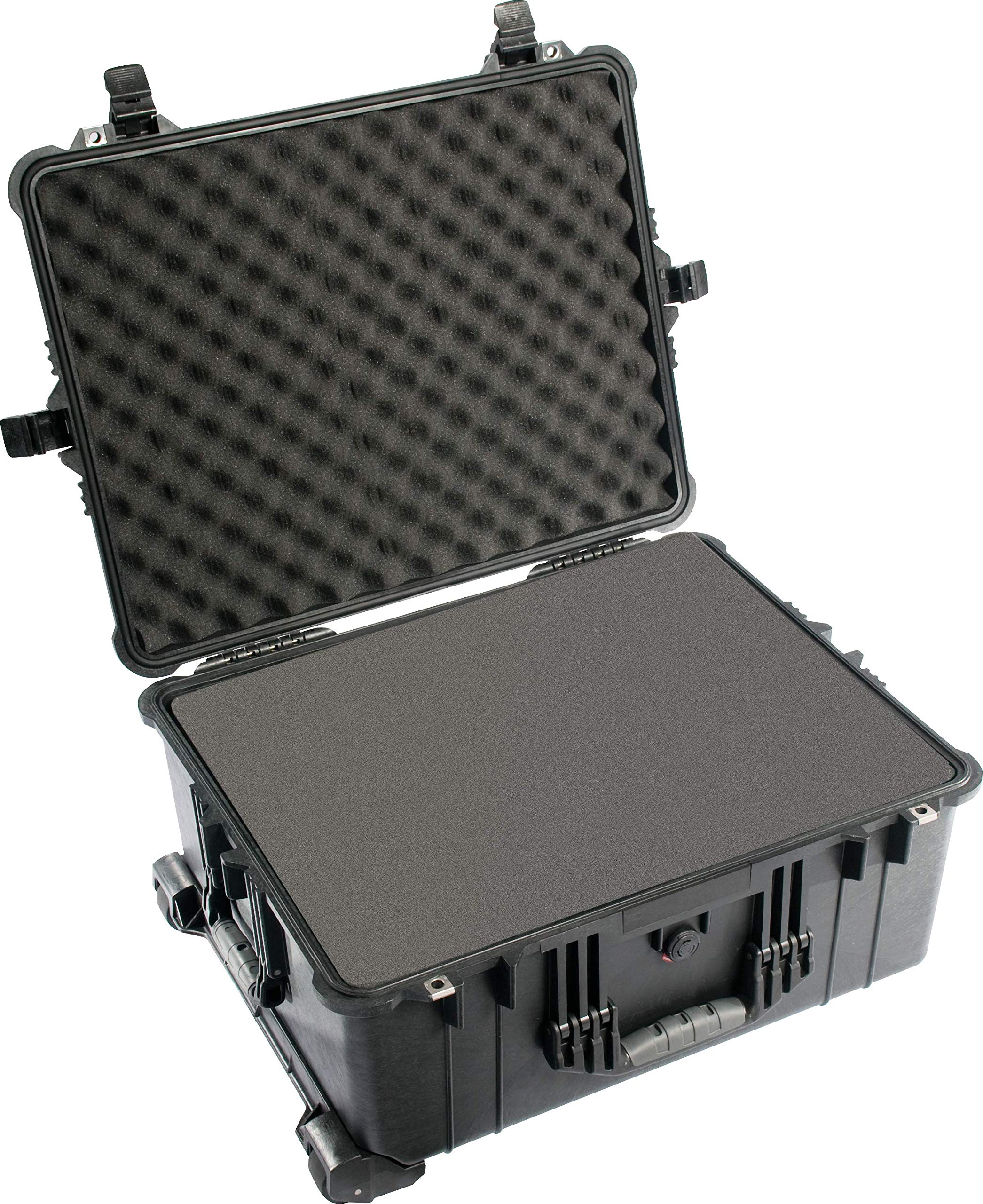 PELI 1610 Large Protective Case With Wheels, IP67 Watertight and Dustproof, 119L Capacity, Made in Germany, With Customisable Foam Inlay, Black