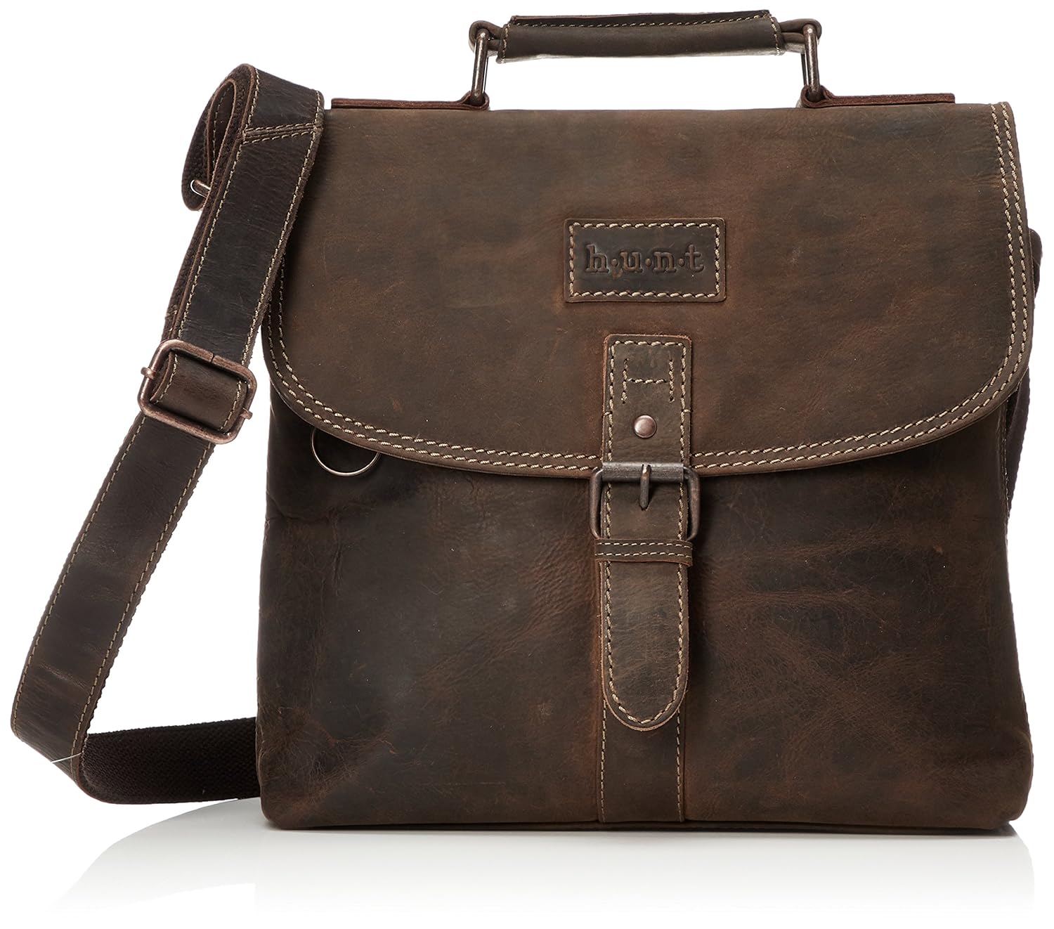 [ハント] 縦型ショルダーバッグ ハンターレザー 2way キーホルダー付 2106-02 B01JWOVV3E ブラウン 