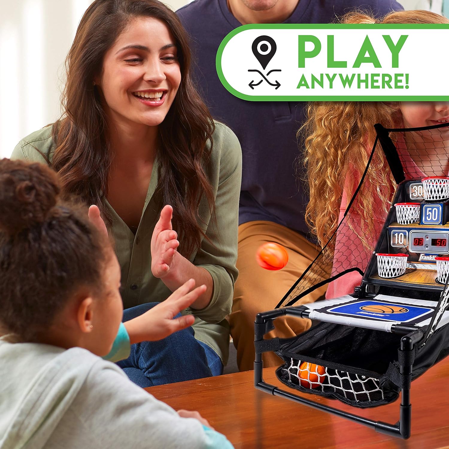 Franklin Sports Basketball Arcade Game - Table Top Bounce A Bucket Shootout- Indoor Electronic Basketball Game for Kids, Black, 21 x 11 x 19-Inch: Sports & Outdoors