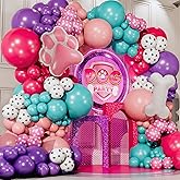 ALL-IN-1 Paw Balloon Garland Arch Kit with BONUS Bone & Paw Print Balloons – Pink Paw Balloons Girl for Paw Birthday Decorations Girl – Paw Party Supplies