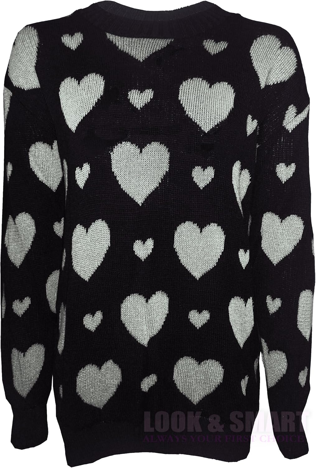 NEW WOMENS LONG SLEEVE HEART PRINT VALENTINE JUMPER PLUS SIZE UK 1626