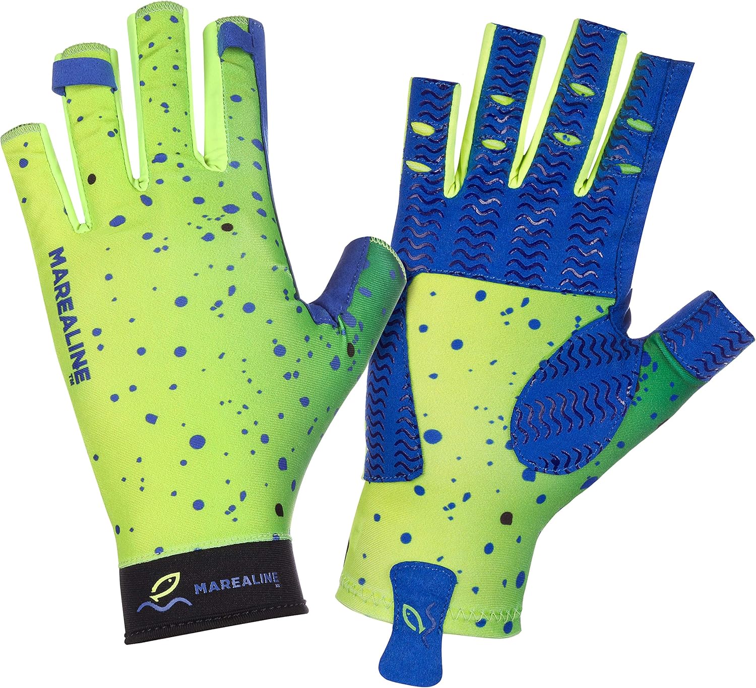MAREALINE Fishing Gloves UV Sun Protection SPF 50 Fingerless, Sailing, Kayaking in Unisex Sizes. : Sports & Outdoors