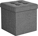 Dripex Folding Linen Storage Ottoman Dark Gray 38cm 40L Capacity
